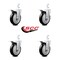 Service Caster 5 Inch Black Poly Wheel Swivel 3/4 Inch Square Stem Caster Set Total Lock Brake SCC-SQTTL20S514-PPUB-BLK-34-4 - alternate 3